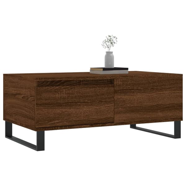 vidaXL sofabord brunt egetræ 90x50x36,5 cm