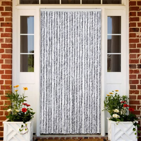 vidaXL Flugnät grått och vitt 100x220 cm chenille