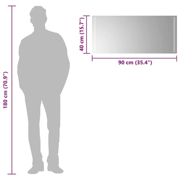 vidaXL Badrumsspegel med LED, 90x40 cm
