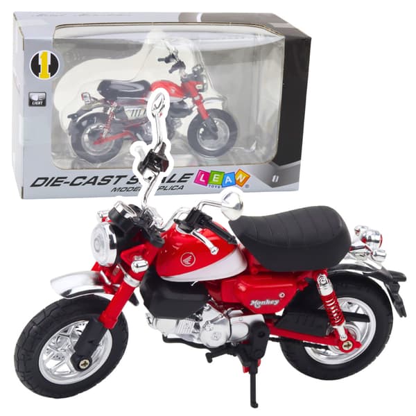 Retro klassiska metallmotorcykelljus röda 1:12