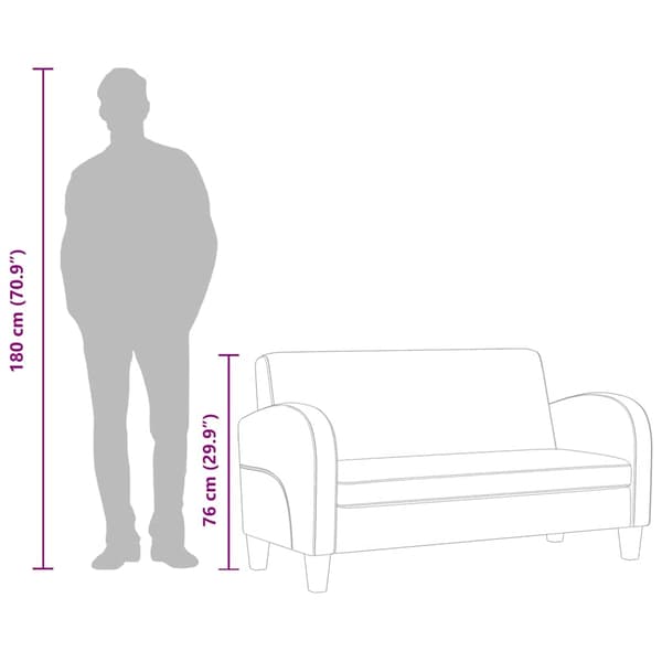vidaXL 2-personers sofa, kunstlæder, sort