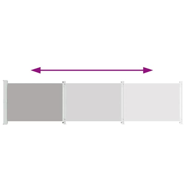 vidaXL Utfällbar sidomarkis för uteplats 140 x 600 cm grå