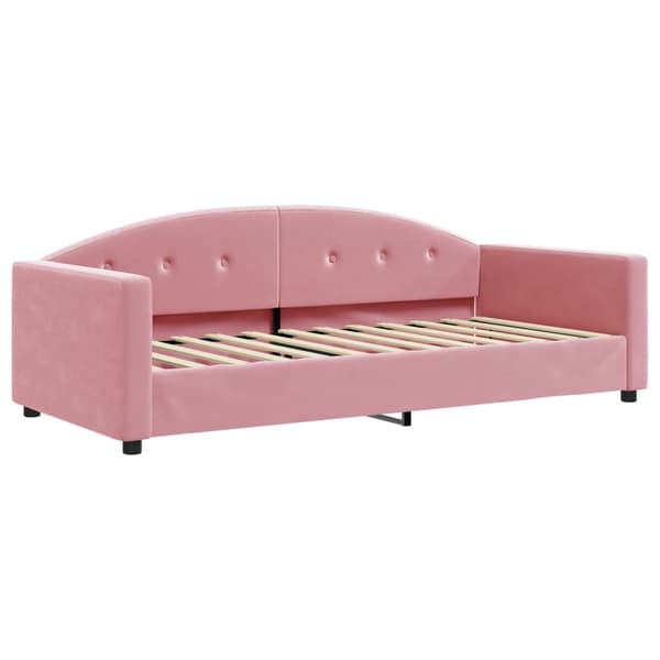 vidaXL Bäddsoffa rosa 90x200 cm klädd i sammet