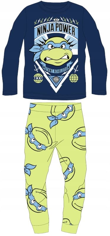 POJKPYJAMAS, bomull, långärmad, NINJA TURTLES, blå 122 D011C