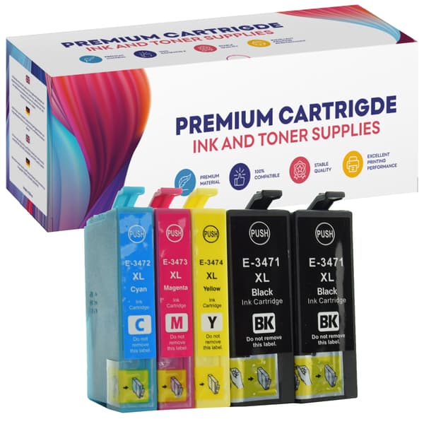 5x blækpatroner til Epson 34XL GP-E3476CMYKK