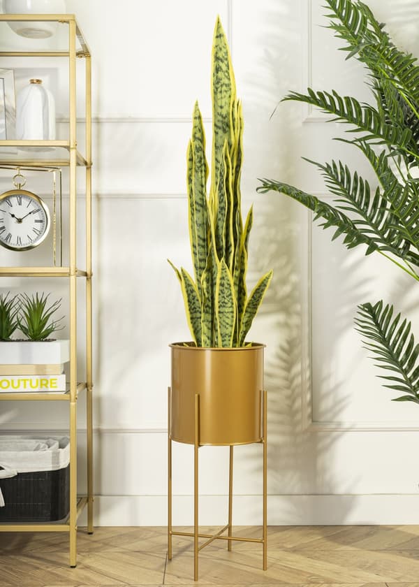 Blomstativ med lock 55 cm guld