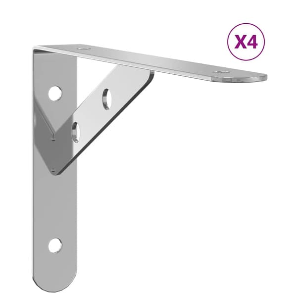 vidaXL Hyllkonsoler 4 st 20x2,5x14 cm silver stål