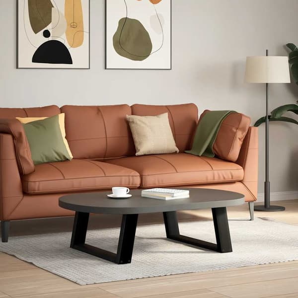 vidaXL sofabordsben, 2 stk., sort, 70x(30-31) cm, stål