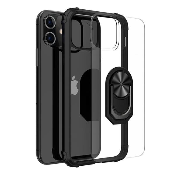 Hybrid Ring-cover til iPhone 12 Pro Max, Sort