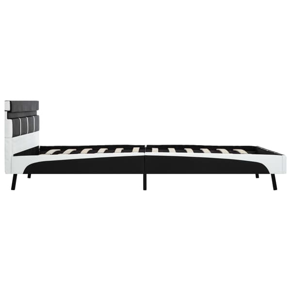 vidaXL sengestel med LED sort kunstlæder 140 x 200 cm