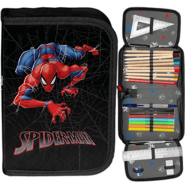 Spiderman skolepenalhus med et rum og tilbehør til dreng