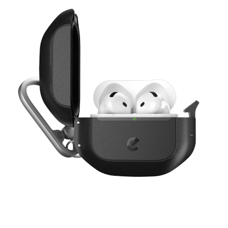 KeyBudz ElementProof - Vandtæt etui til AirPods 4 (kulstofsort)