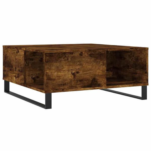 vidaXL sofabord røget eg 80x80x36,5 cm