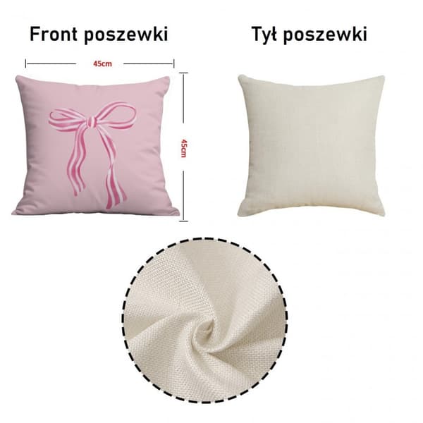 Örngott 45 x 45 cm BOW rosa POD231