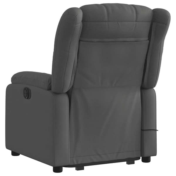 vidaXL Lyftbar massagefåtölj mörkgrå tyg
