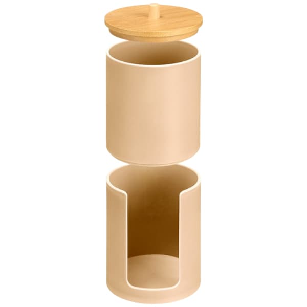 Vatrondelsbeholder, bambuslåg, beige