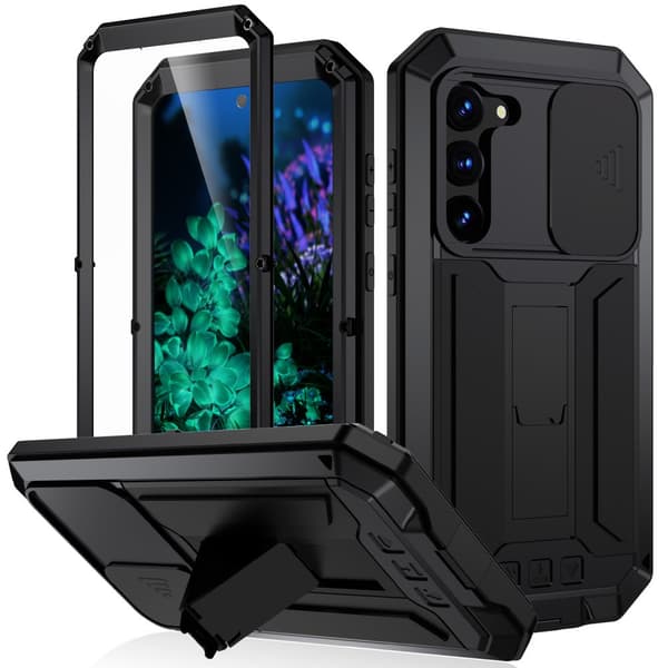 Pansret cover til Samsung Galaxy S23 Plus, R-JUST CamShield Slide, sort