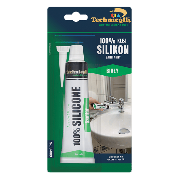 Technicqll sanitetssilikon vit 70 ml - S-089