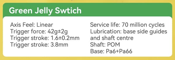 Attack Shark Green Jelly Switch Lineær 1-delt Mech-tastaturswitch
