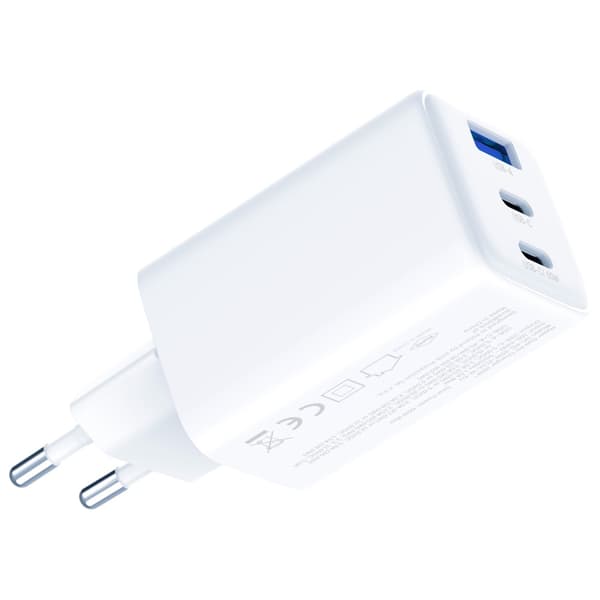 3MK Hyper GaN-laddare 65W 1xUSB-A 2xUSB-C PD QC4+, vit
