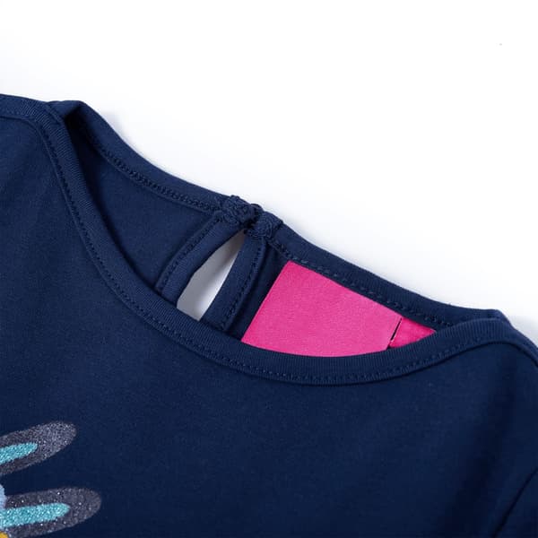 Barn långärmad T-shirt, marinblå, 128