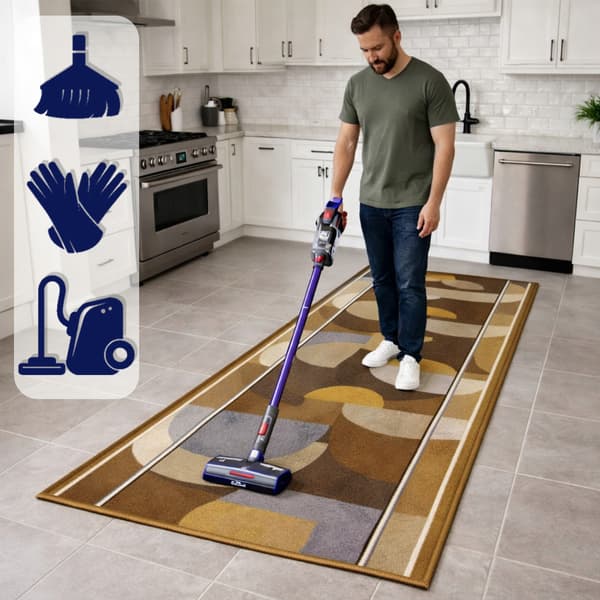 [5] kamæleon beige 80 x 150 cm skridsikkert tæppe D6973