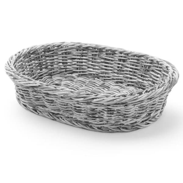 Oval brödkorg i polypropen, grå, 320x230x70 mm - Hendi 426647