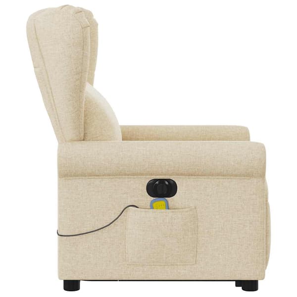 vidaXL Lyftbar massagefåtölj, elektrisk, vilstol, krämfärgad