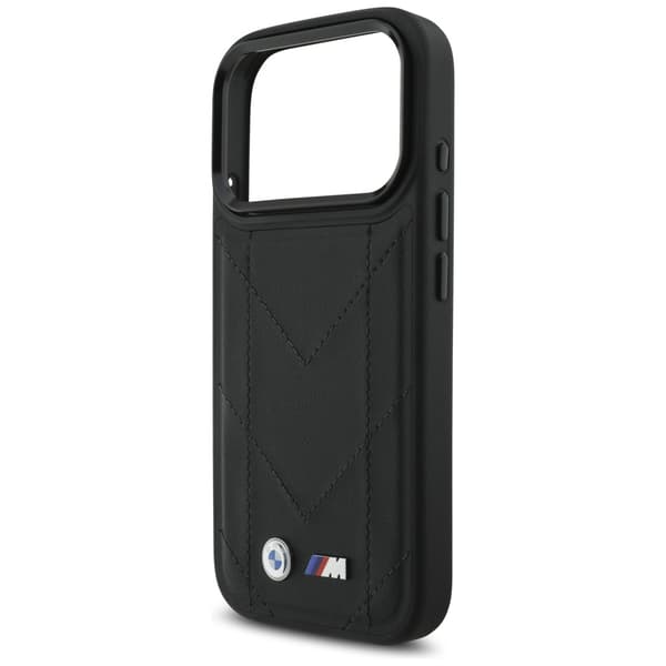 BMW M Quiltet Logo MagSafe-cover til iPhone 17 Pro, sort