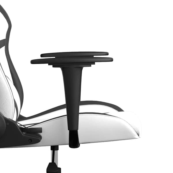 vidaXL massage-gamingstol, sort og hvid, kunstlæder