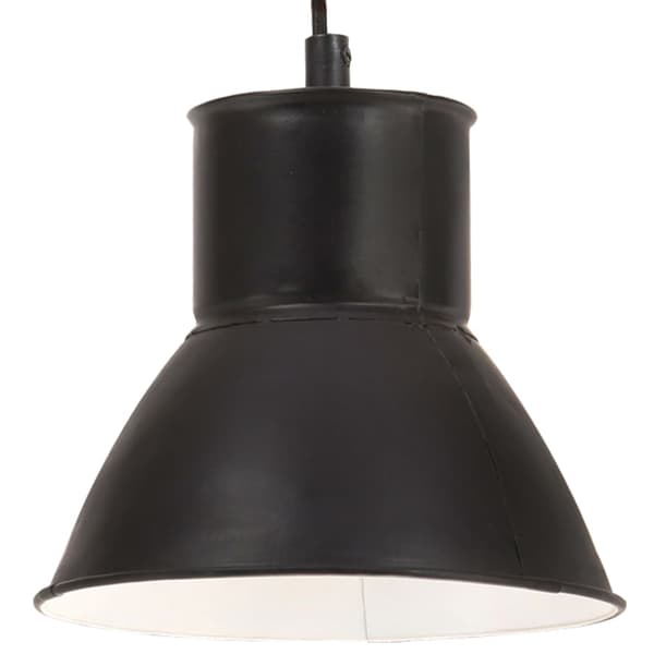 vidaXL pendellampe, 25 W, sort, rund, 17 cm, E27