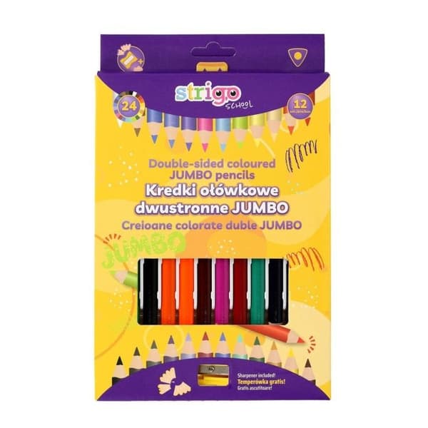 Trekantede Jumbo blyanter 12 stk. STRIGO