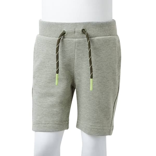 Børneshorts med snøre, lys khaki melange, 140