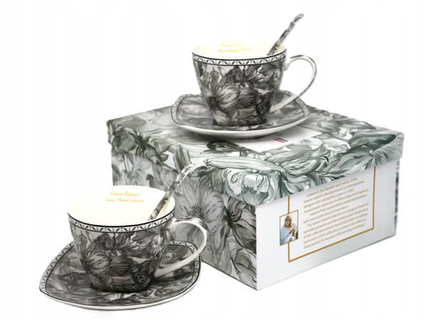 Porslinskoppar set 2 x 250 ml som present i en ask - Gray Rose