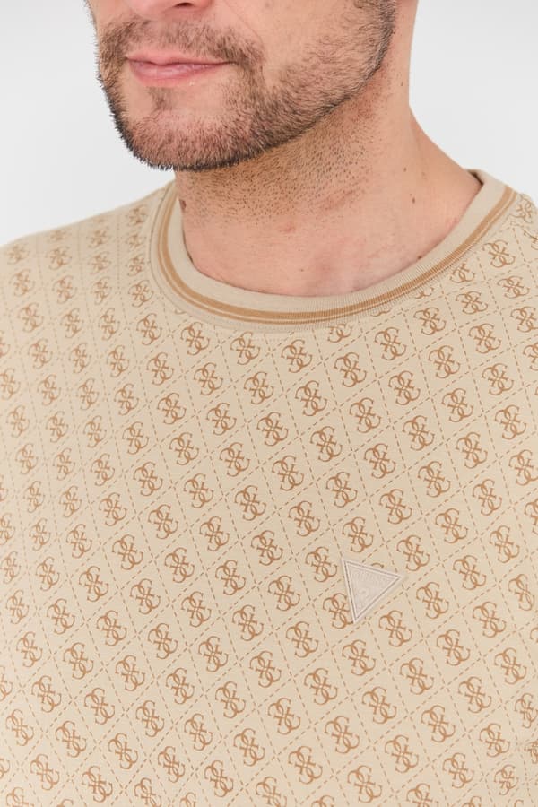 Guess Beige Herre T-shirt Marshall M