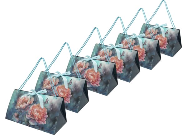 Set med 6 dekorativa väskor - Blommor (CARMANI)