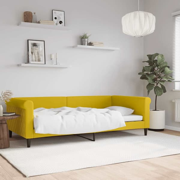 vidaXL Bäddsoffa gul 100x200 cm klädd i sammet
