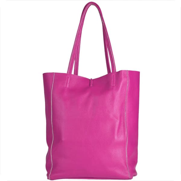 Let fuchsia læder shopper