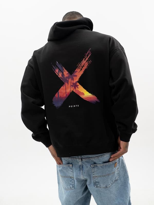 Point X Vice Herre Oversized Hættetrøje Sort XL