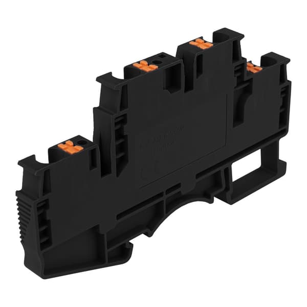 Sort 4mm2 2-niveau 4-leder klemrække