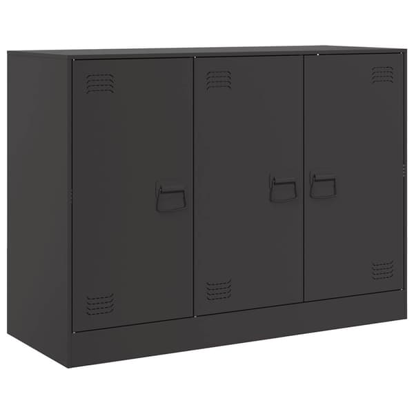 vidaXL skab, sort, 99x39x73 cm, stål
