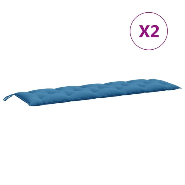 vidaXL Trädgårdsbänkdynor, set om 2, blåmelerad