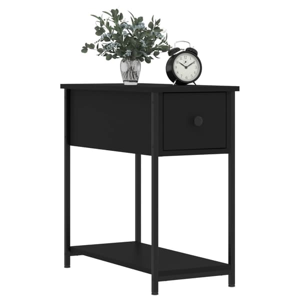 vidaXL sengeborde, sæt med 2, sort, 30x60x60 cm