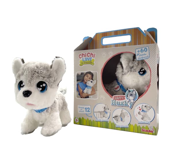 Chi Chi älskar glad husky