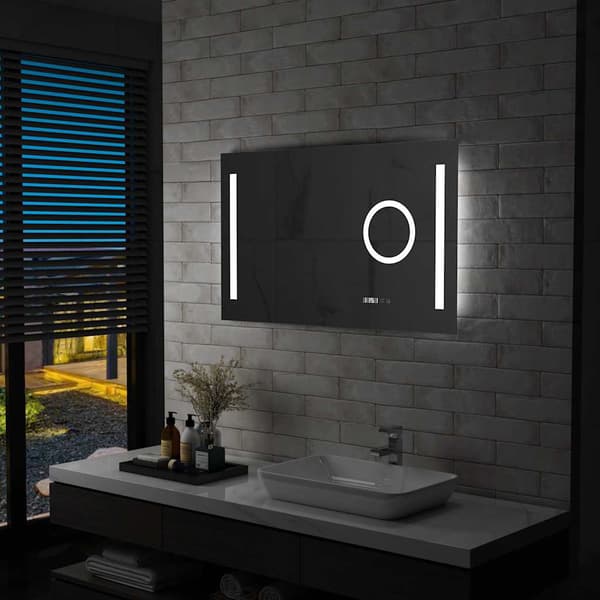 vidaXL Badrumsspegel med LED och beröringssensor, 100x60 cm
