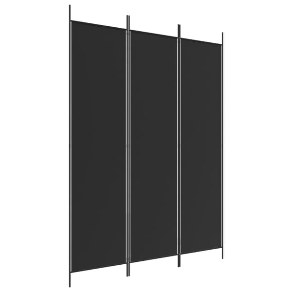 vidaXL 3-panels rumdeler, sort, 150x200 cm, stof
