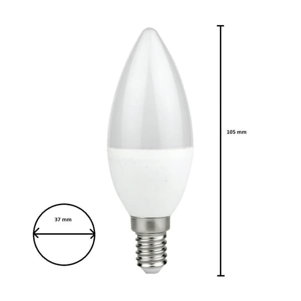 LED-pære 7W E14 C37 stearinlys