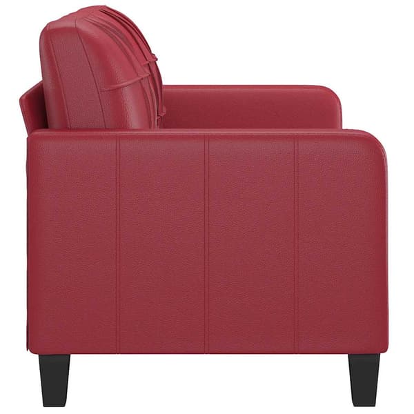 vidaXL 2-sitssoffa vinröd 140 cm konstläder