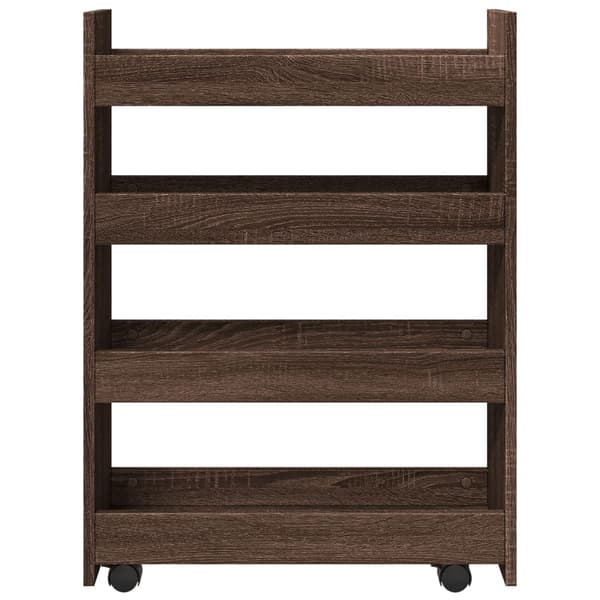 vidaXL smal sidevogn, 4 etager, brun eg