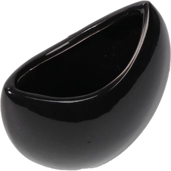 Keramikbådvase, sort, 10 cm
